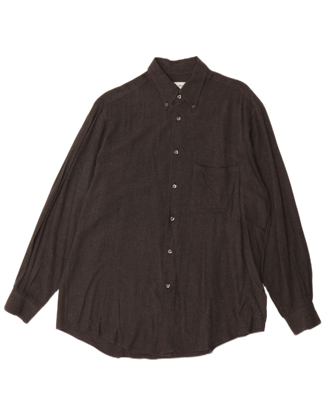 VINTAGE Mens Shirt Large Grey Viscose
