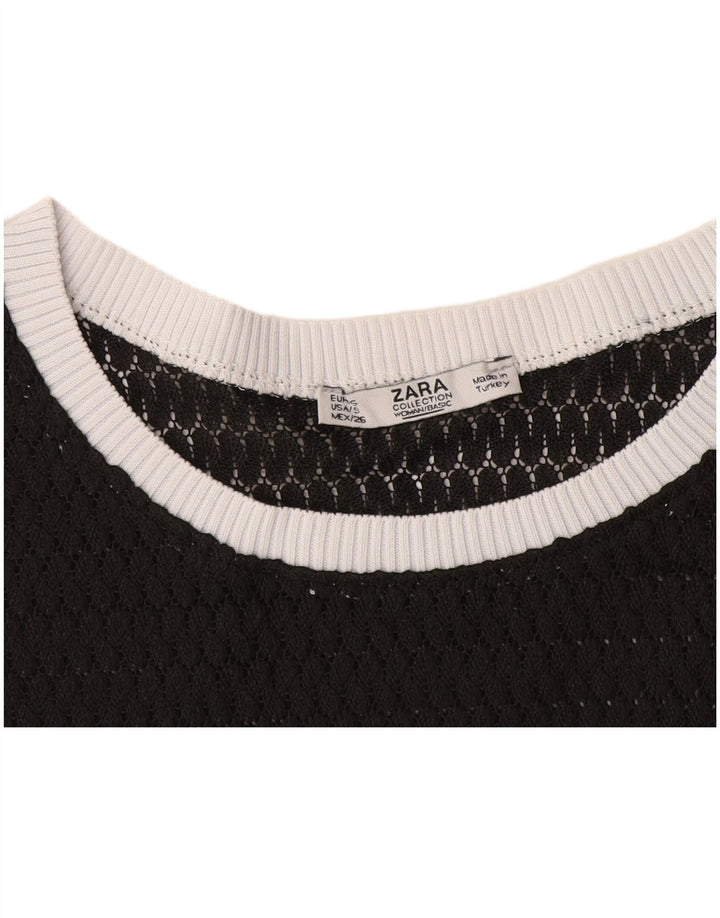 Zara Camiseta transparente para mujer Top UK 10 Small Black