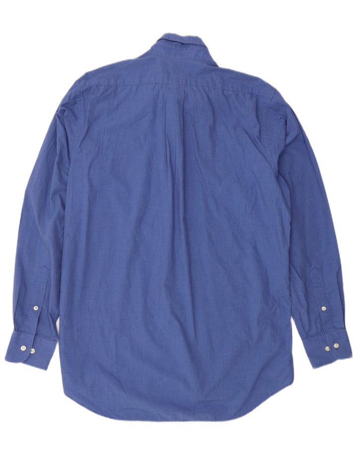 Chaps Camisa de ajuste clásico para hombre, talla 15 1/2, algodón a cuadros azul mediano