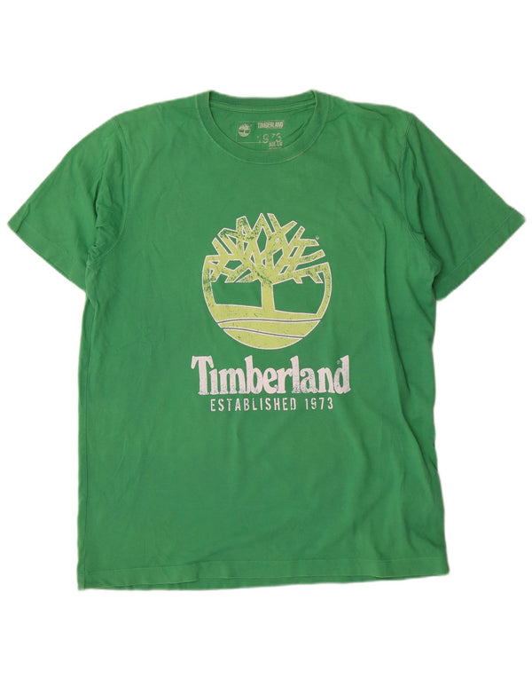 Timberland Camiseta gráfica para hombre Top grande de algodón verde