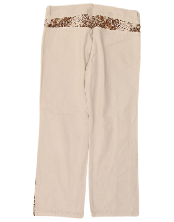 Stefanel Pantalones casuales para mujer EU 40 Medium W30 L25 Blanco Estampado animal