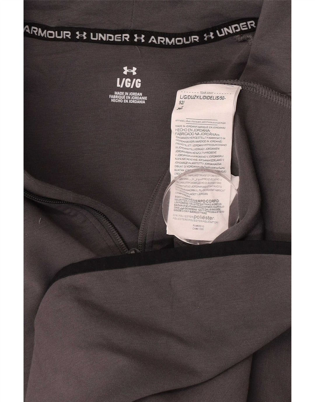 Under Armour Sudadera con capucha y cremallera para hombre Poliéster gris grande