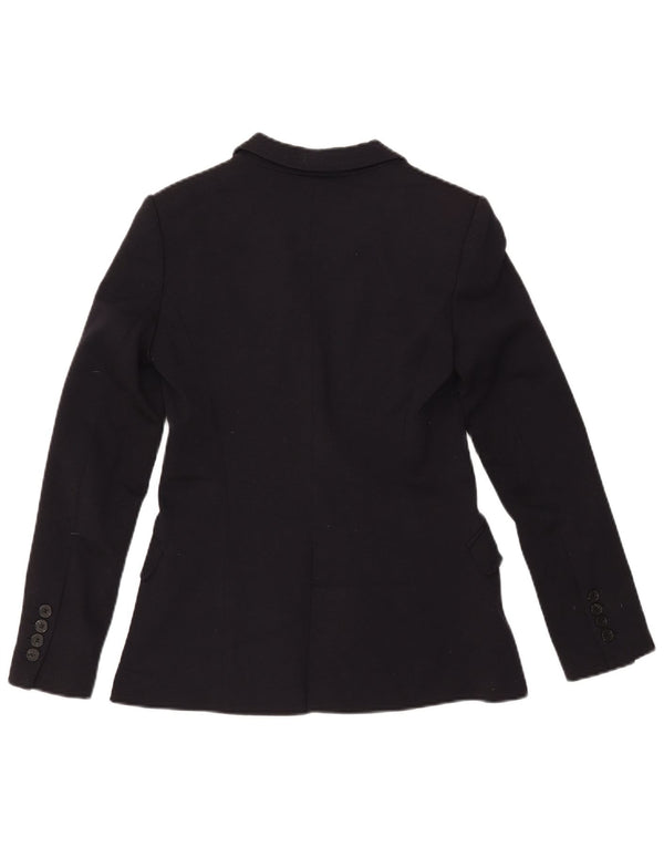 Zara Mujer Chaqueta Blazer De 1 Botón UK 10 Small Poliéster Negro