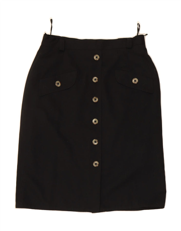 VINTAGE Womens Pencil Skirt EU 40 Medium W28  Black Viscose Vintage Vintage and Second-Hand Vintage from Messina Hembry 