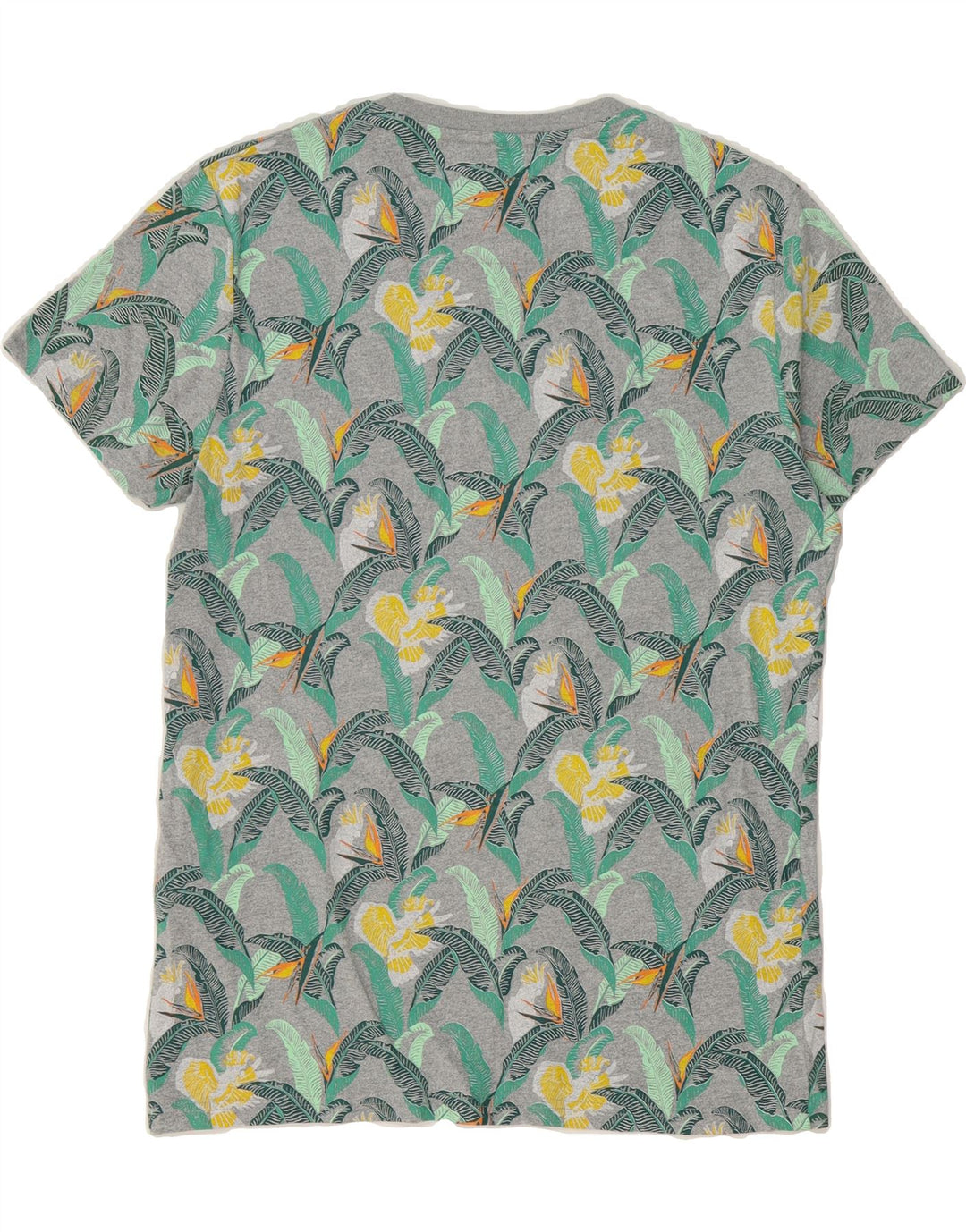 SUPERDRY Mens T-Shirt Top Medium Grey Floral Polyester Vintage Superdry and Second-Hand Superdry from Messina Hembry 