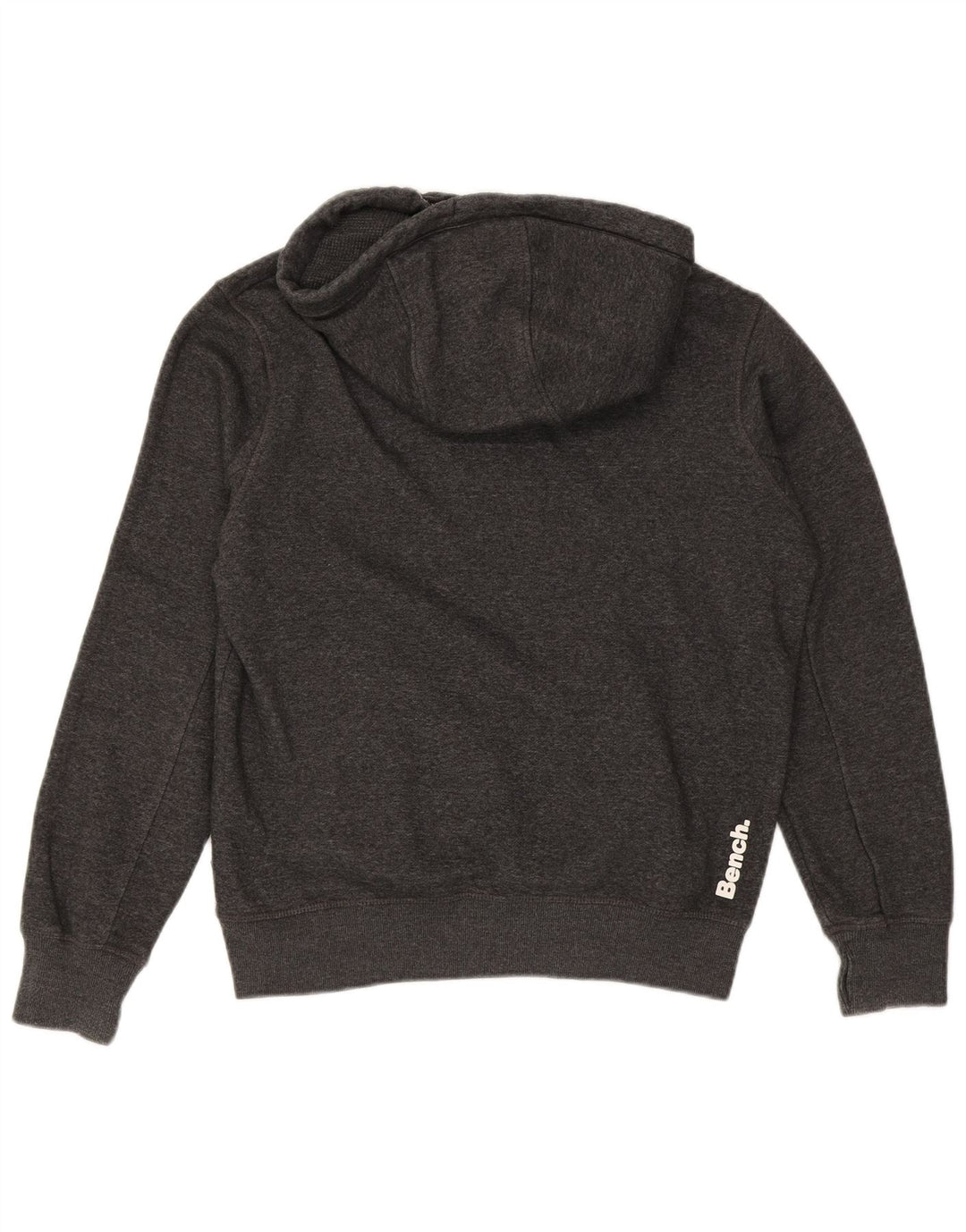 BENCH Mens Graphic Hoodie Jumper Small Grey Cotton
