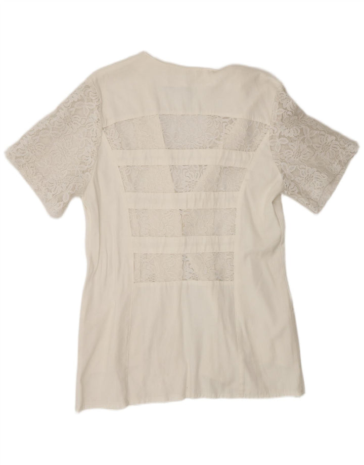 Paola Chaqueta tipo blazer de manga corta con 1 botón para mujer UK 40 Medium White Floral