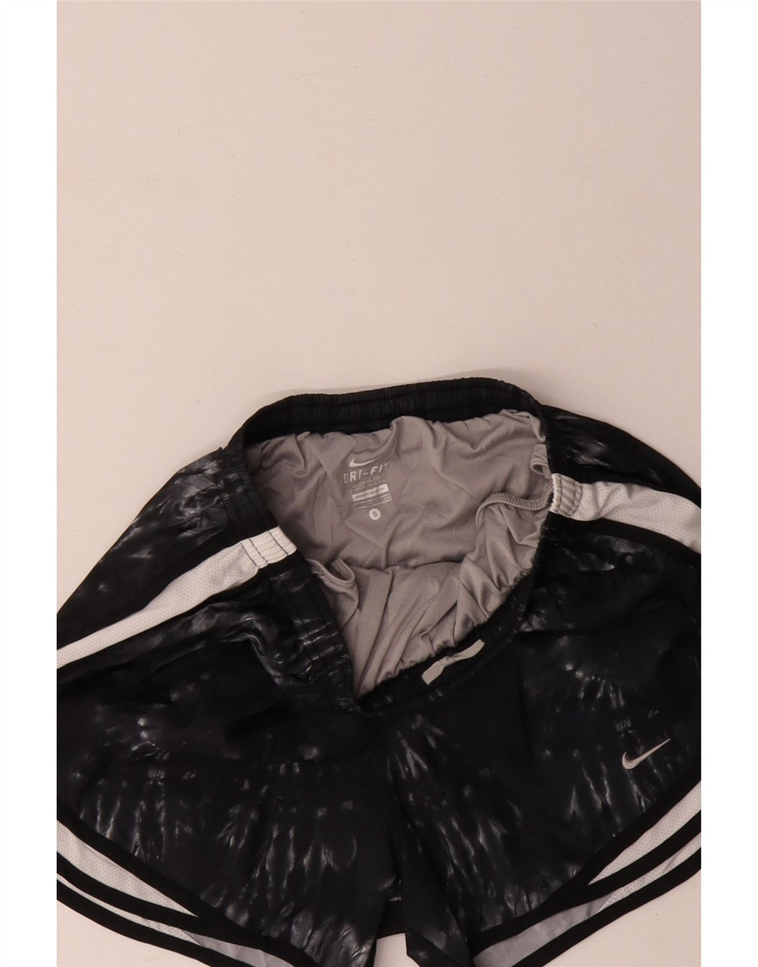 Nike Pantalones cortos deportivos Dri Fit para mujer UK 8 Small Negro Tie Dye Poliéster