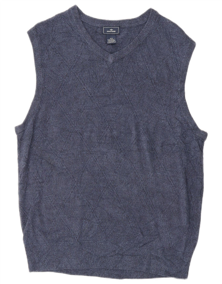 Dockers Camiseta sin mangas para hombre, talla mediana, acrílico moteado en azul marino