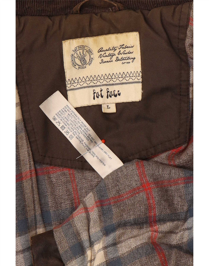 Chaqueta de algodón encerado para hombre Fat Face UK 40 Large Algodón marrón