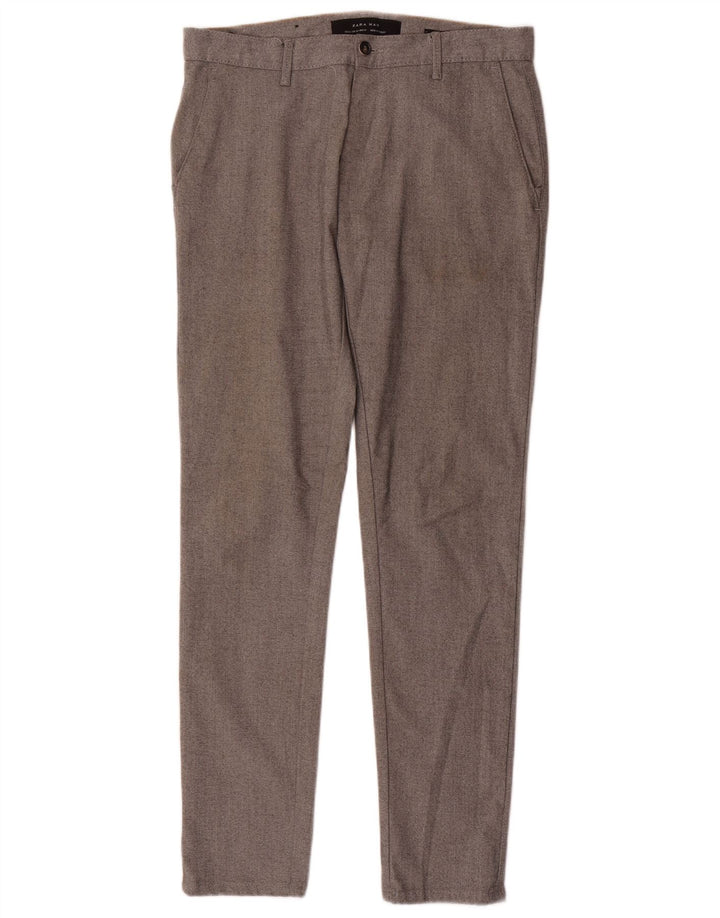 Zara Mens Slim Chino Pantalones EU 38 Small W30 L30 Gris