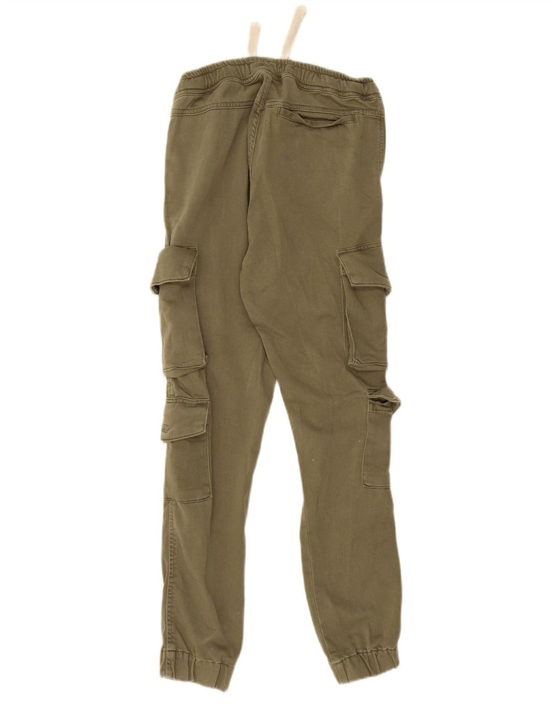 Zara Mens Joggers Cargo Pantalones Pequeños W30 L28 Caqui Algodón Ejército