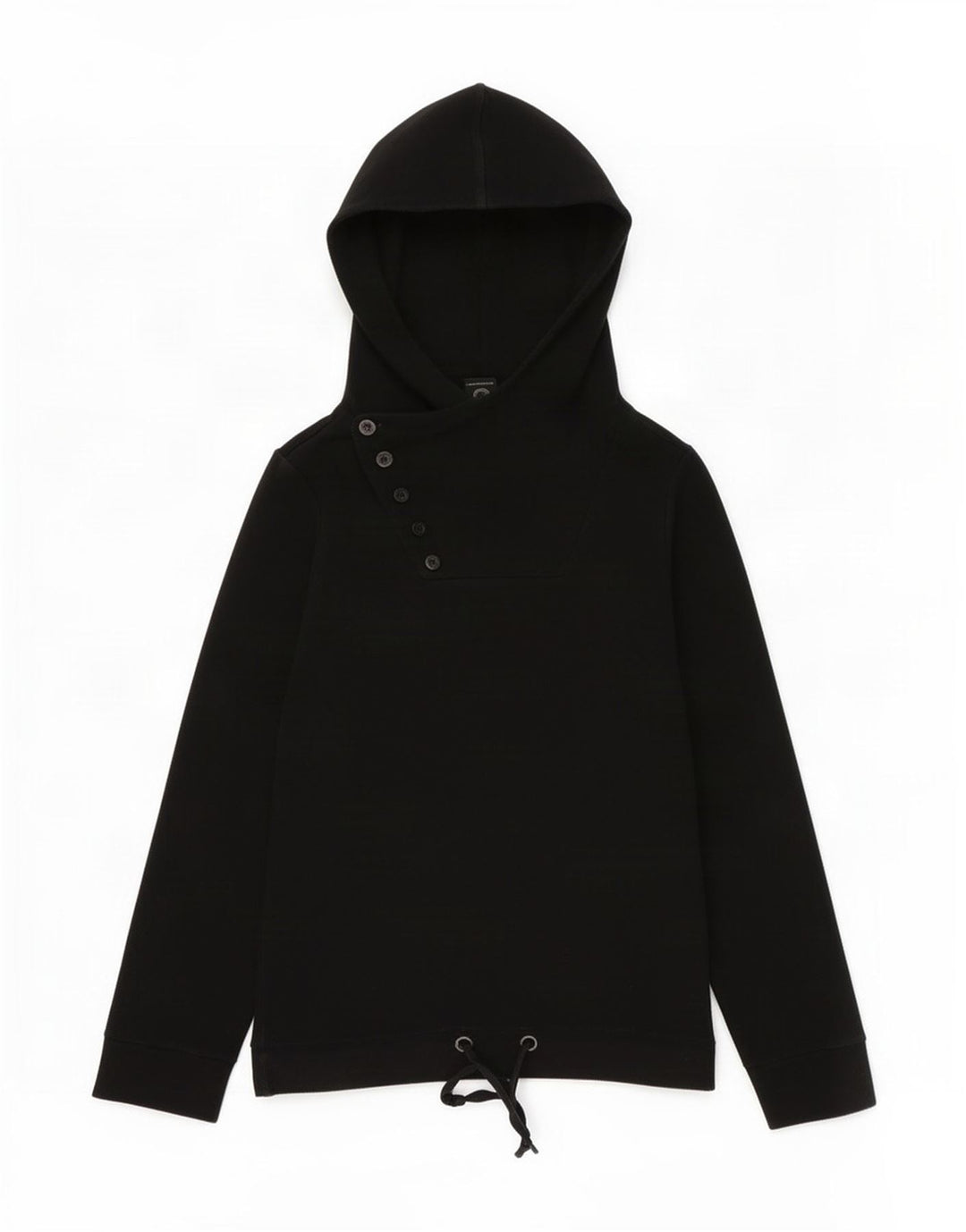 Bench Sudadera con capucha y cuello con botones para mujer, talla 44, talla M, color negro