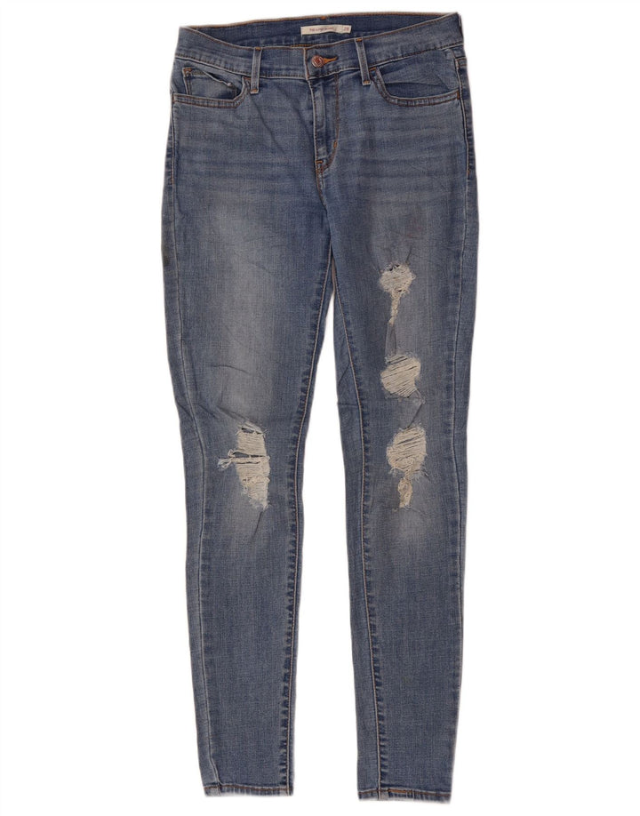 LEVI'S Jeans súper ajustados desgastados 710 para mujer W28 L30 Poliéster azul