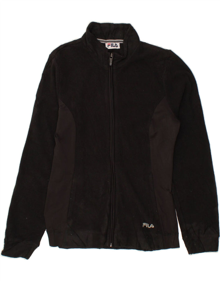 FILA Womens Fleece Jacket UK 14 Medium Black Vintage Fila and Second-Hand Fila from Messina Hembry 