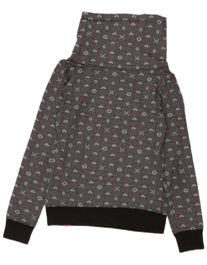 Converse Mujer Gráfico Sudadera Jumper UK 12 Medio Gris Geométrico