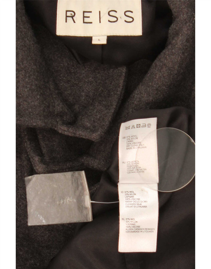 Abrigo Reiss para hombre Reino Unido 40 Lana gris grande