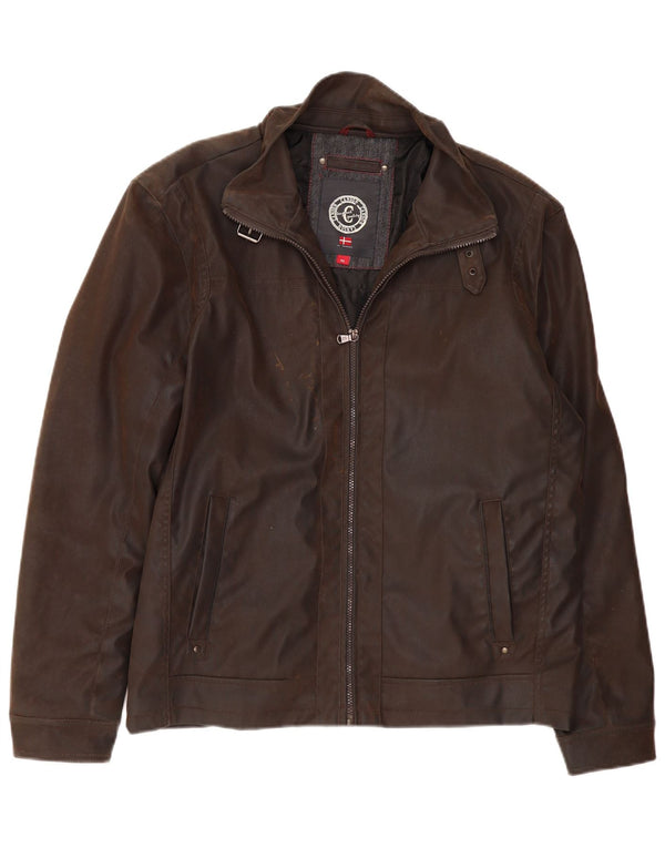 CANSON Chaqueta de piel sintética para hombre EU 52 XL Marrón Polietileno