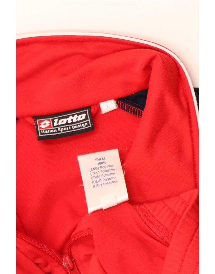 Lotto Chaqueta de chándal para hombre UK 40/42 Large Poliéster con bloques de color rojo