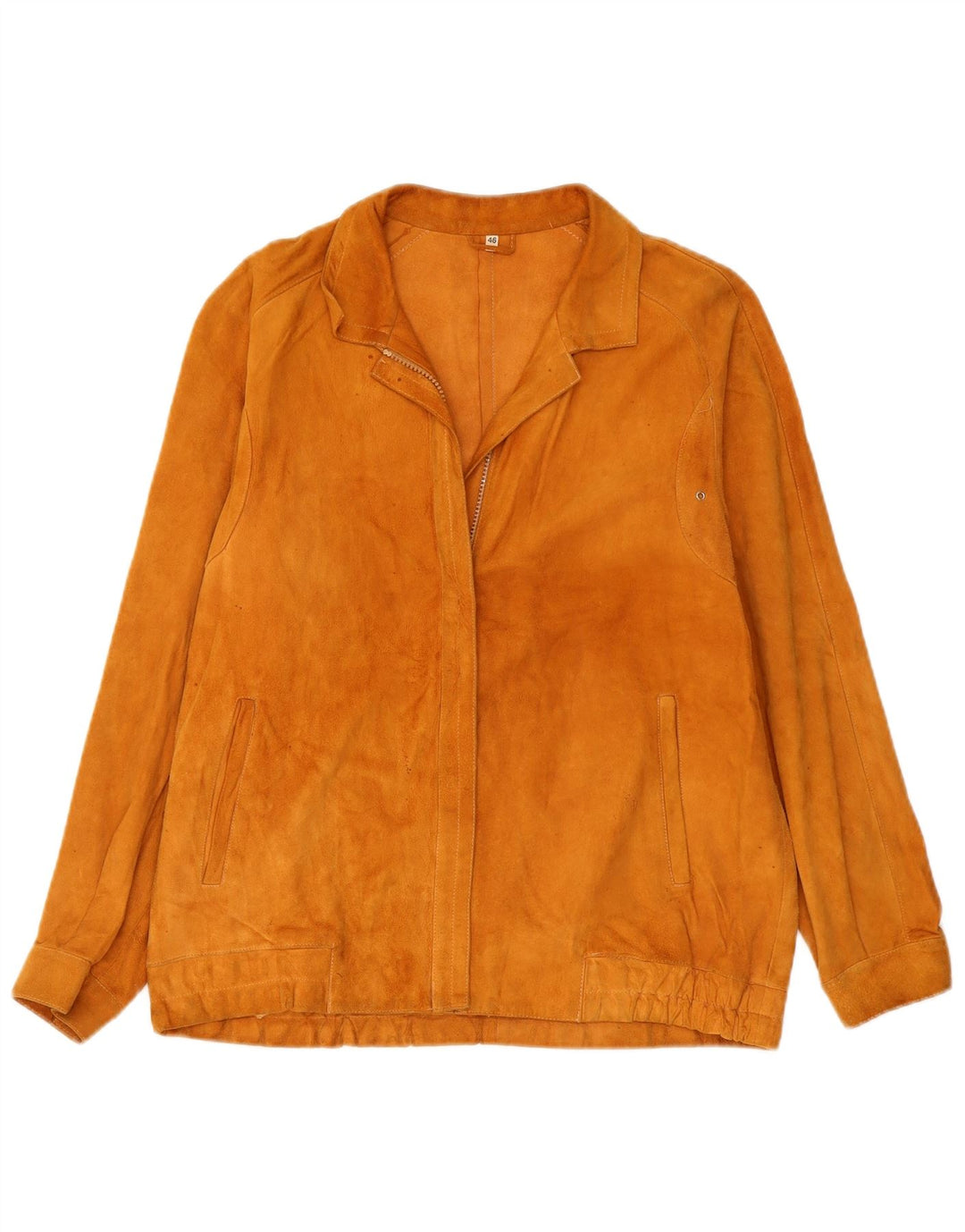 Chaqueta de ante vintage para mujer IT 46 cuero beige grande