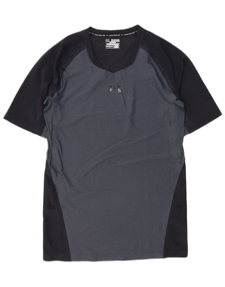 Under Armour Camiseta de compresión para hombre Top 2XL Gris Colorblock Poliéster
