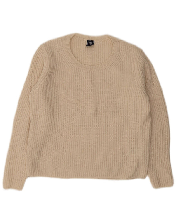 Gap Jersey Suelto con Cuello Redondo para Mujer UK 6 XS Off White Wool