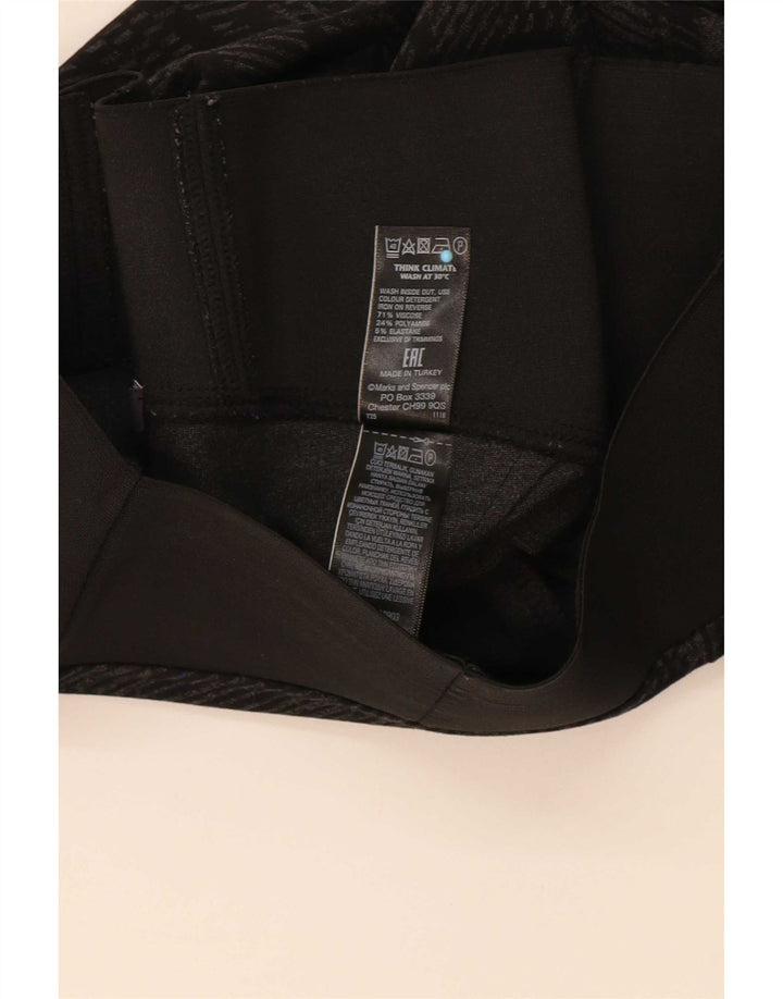 Marks & Spencer Leggings para mujer UK 10 Small Viscosa geométrica negra