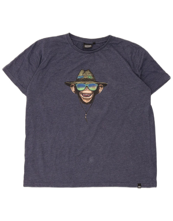 Camiseta estampada Animal para niño Top 15-16 años Azul marino Algodón