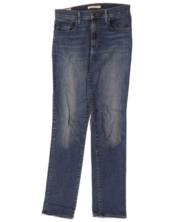 Levi's Mujer 724 Vaqueros Rectos De Tiro Alto W30 L32 Algodón Azul