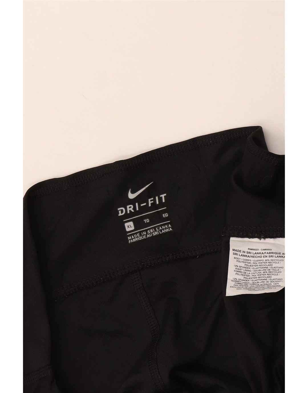 NIKE Leggings capri gráficos Dri Fit para mujer UK 40 XL Poliéster negro