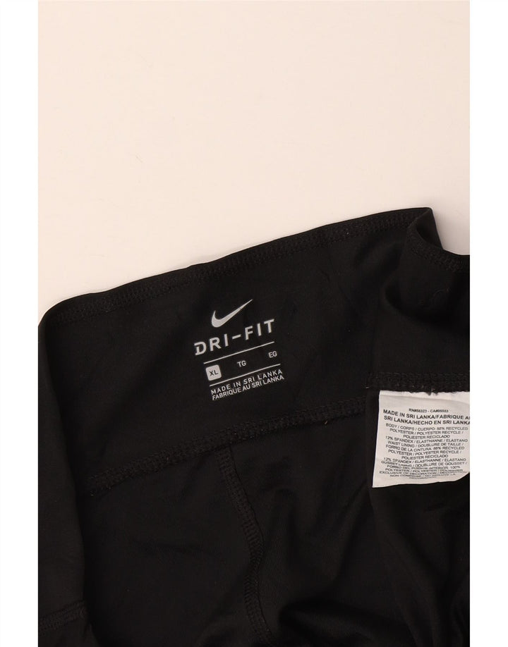 NIKE Leggings capri gráficos Dri Fit para mujer UK 40 XL Poliéster negro