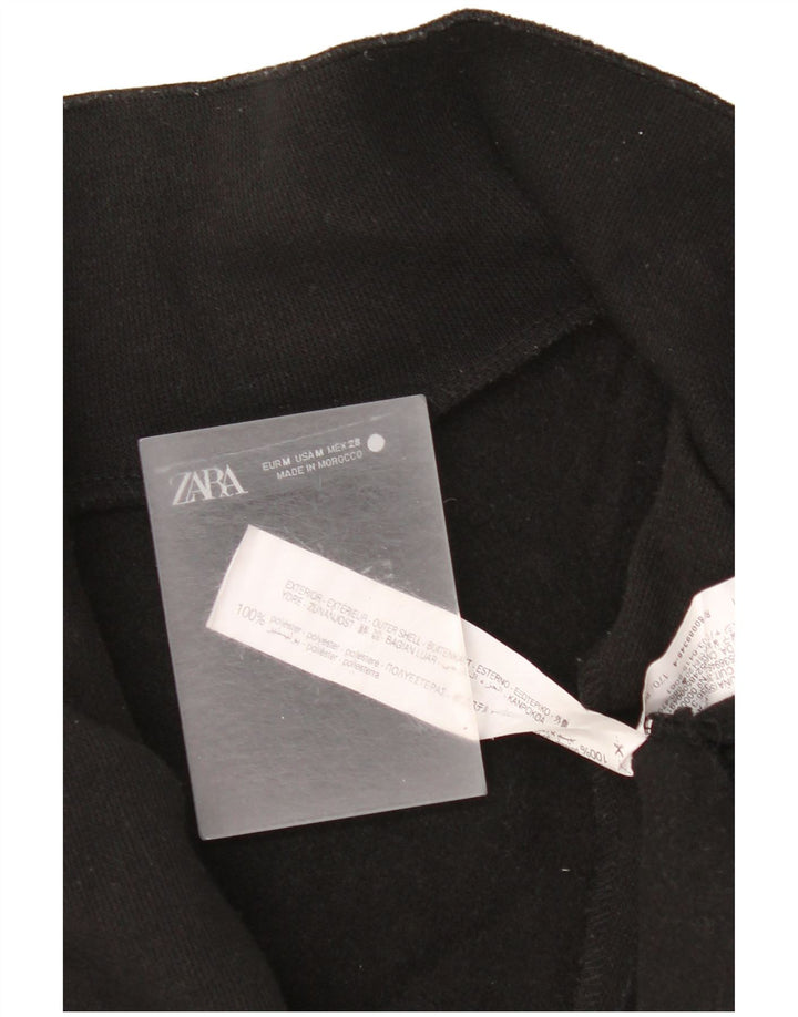 Zara Jersey extragrande con cuello y cremallera para mujer UK 44 Poliéster negro mediano