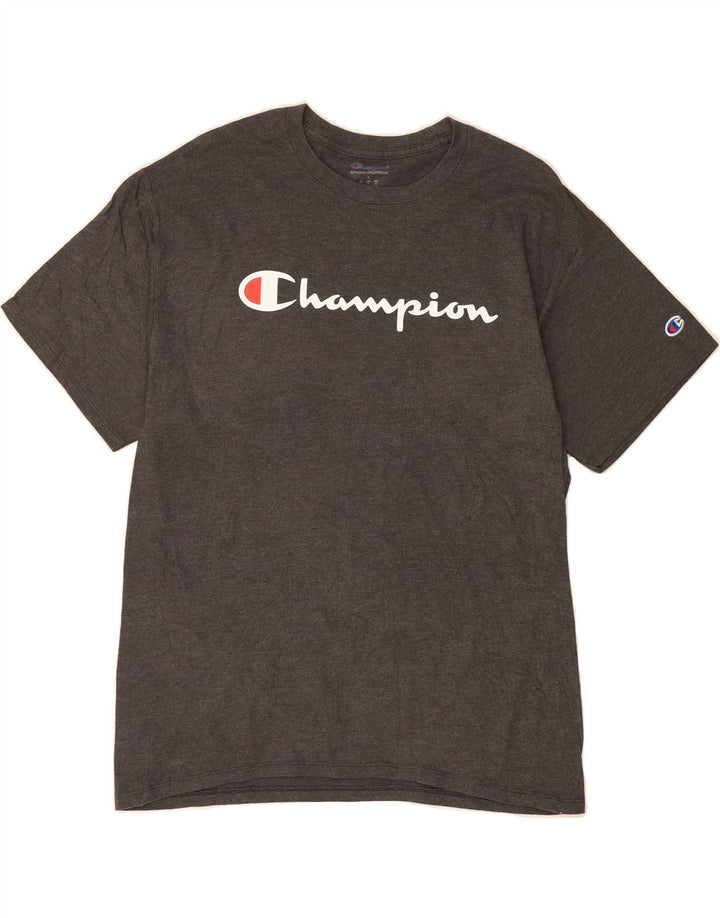 CHAMPION Mens Graphic T-Shirt Top Large Grey Cotton Vintage Champion and Second-Hand Champion from Messina Hembry 