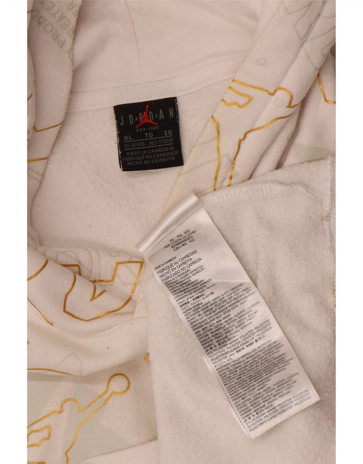 JORDAN Sudadera con capucha gráfica para niños 13-14 años XL Algodón blanco