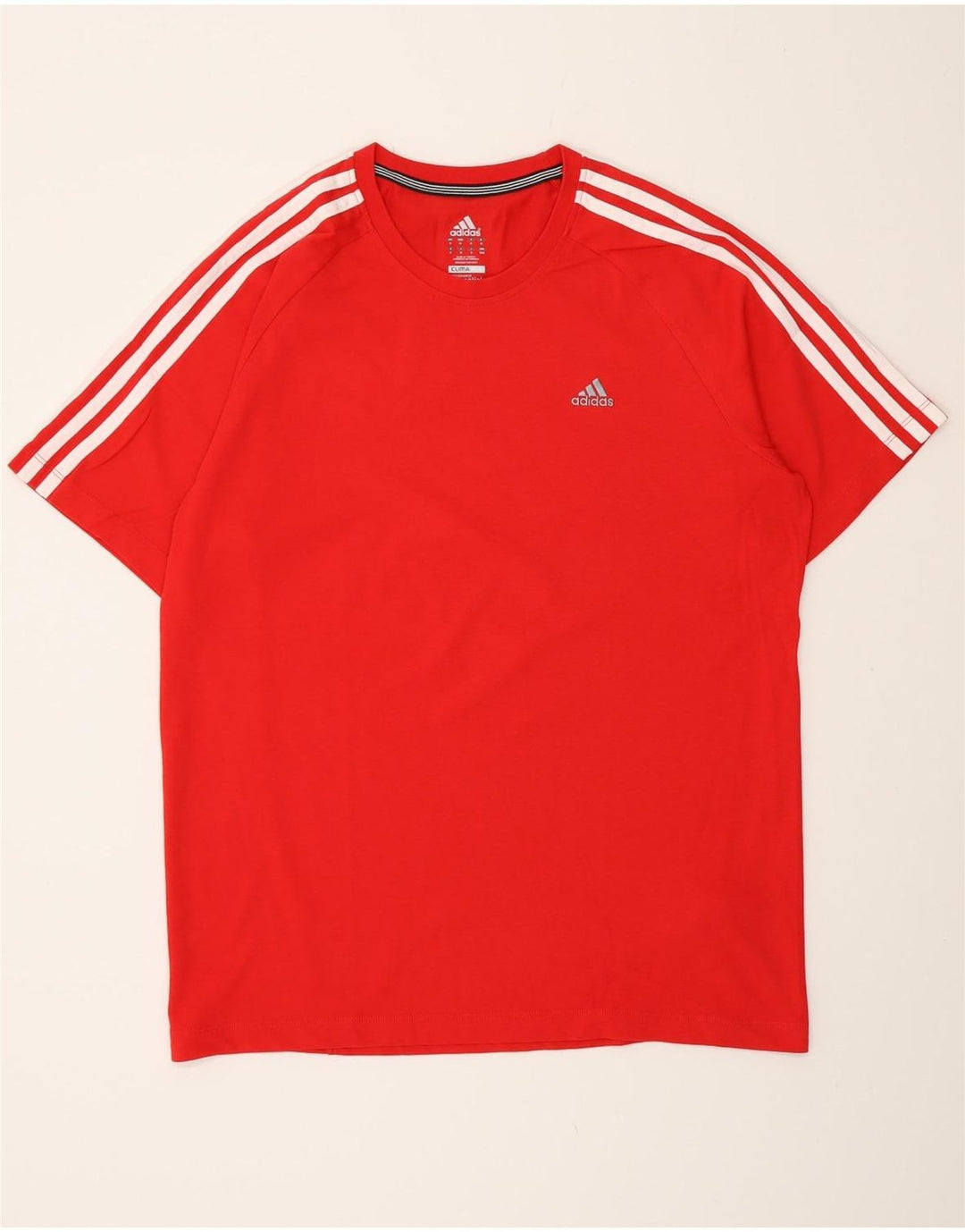 Adidas Mens Clima 365 Camiseta Top Medio Rojo Algodón