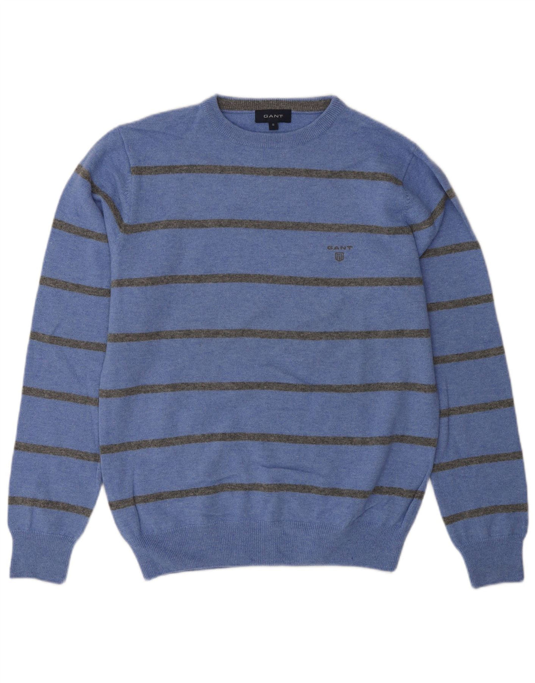 Gant Jersey De Cuello Redondo Para Hombre Jersey De Lana De Cordero A Rayas Azul Pequeño