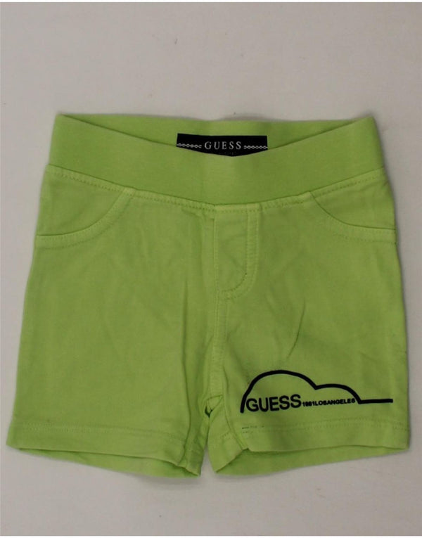 GUESS Baby Girls Graphic Sport Shorts 0-3 Months  Green Cotton