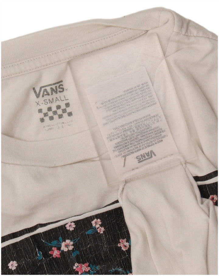 VANS Camiseta corta con gráfico para mujer UK 6 XS Algodón blanco