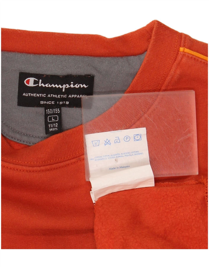 CHAMPION Sudadera gráfica para niños Jersey 11-12 años Grande Naranja Algodón