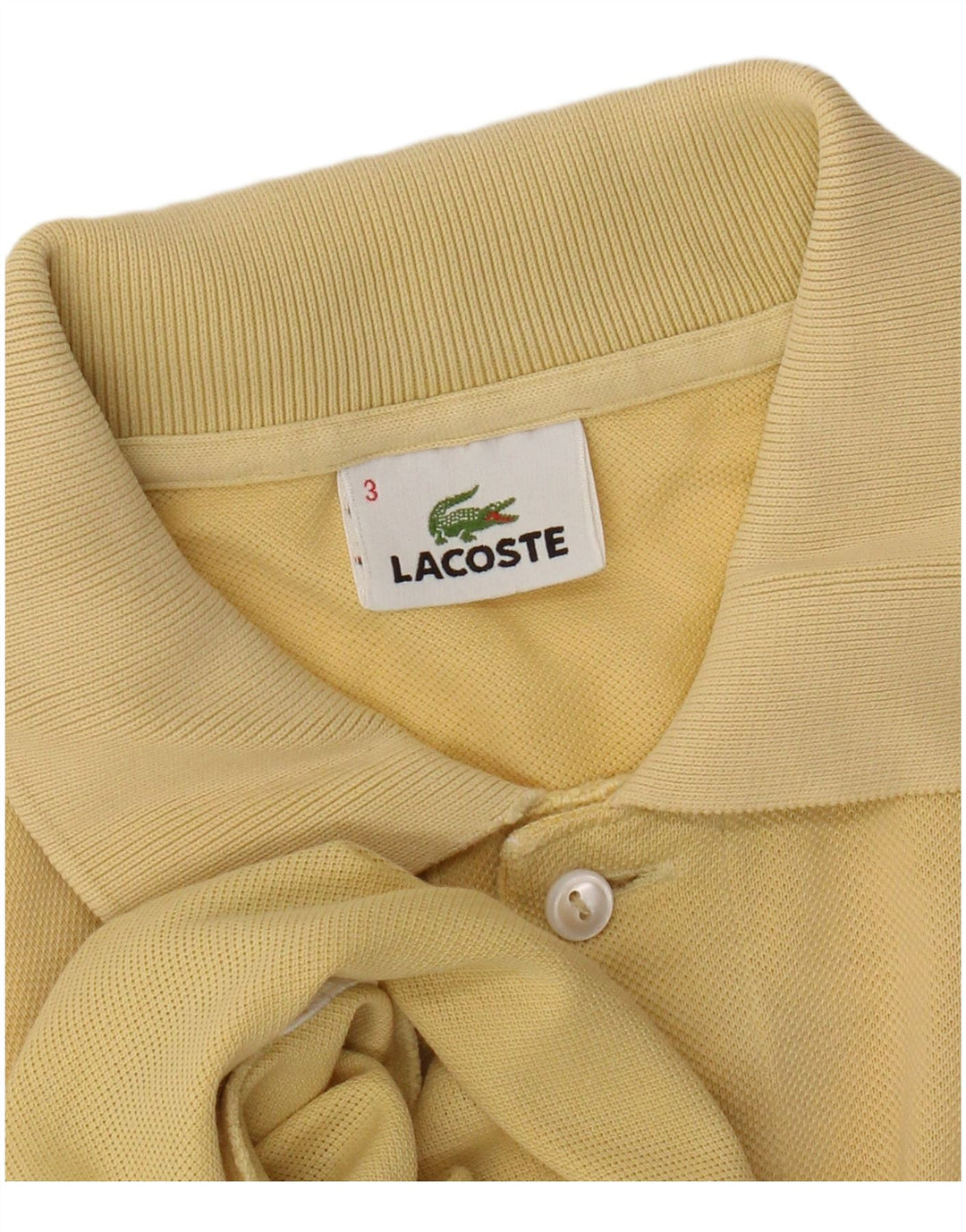 Lacoste Polo para hombre talla 3 pequeño amarillo
