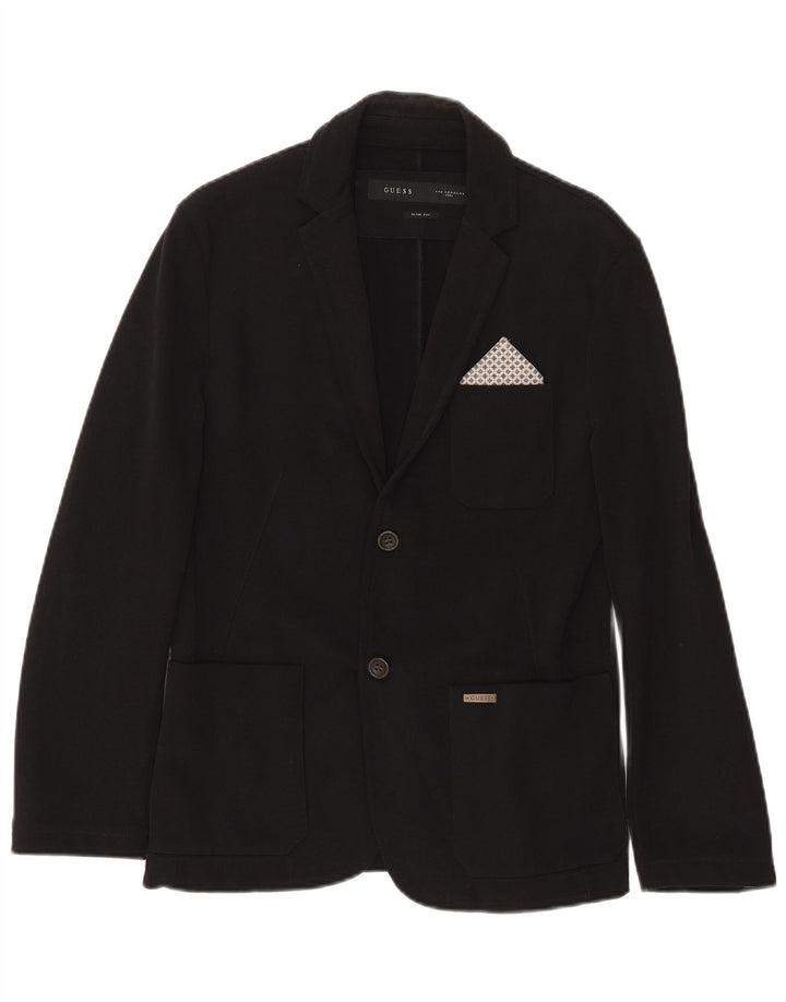 Guess Chaqueta Blazer Slim Fit con 2 Botones para Hombre UK 32 2XS Algodón Negro