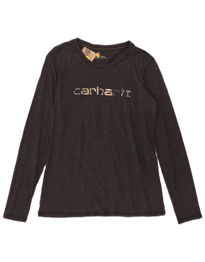 Carhartt Top gráfico para mujer manga larga US 4/6 pequeño algodón gris