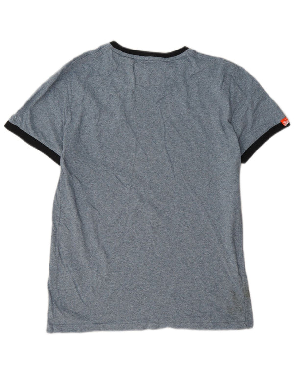 Superdry Camiseta para hombre Top Small de algodón moteado en azul