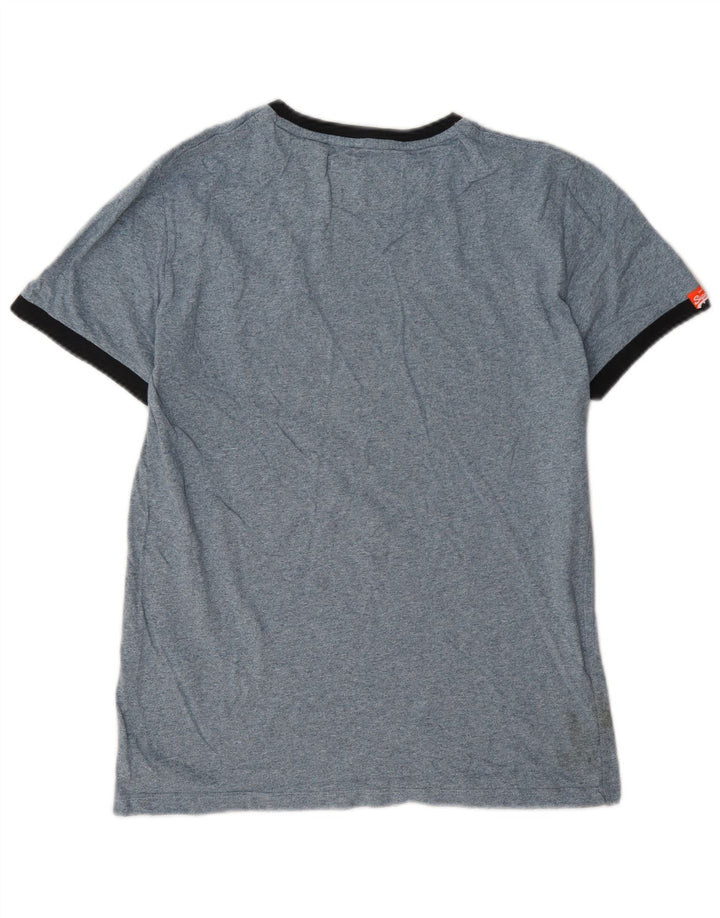 Superdry Camiseta para hombre Top Small de algodón moteado en azul