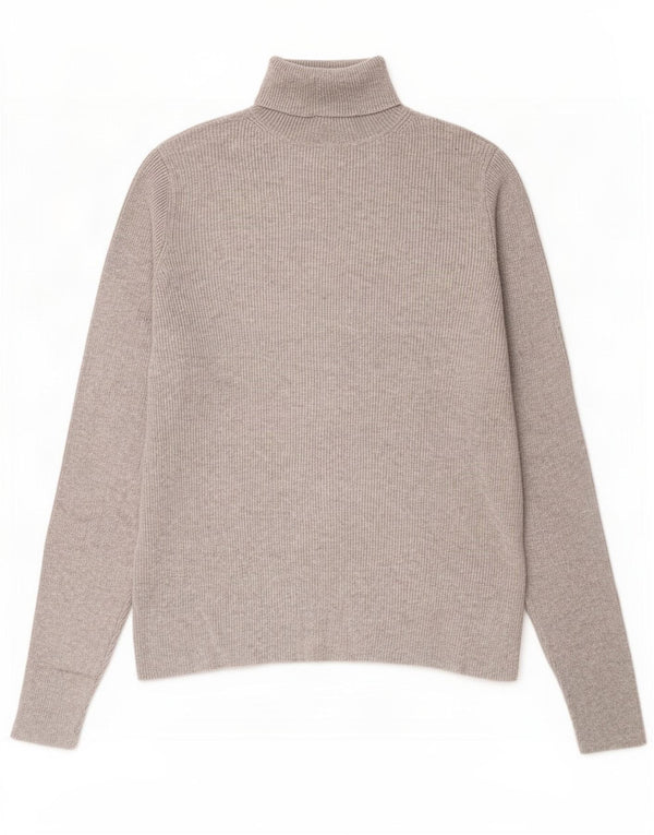 Marks & Spencer Suéter tipo jersey con cuello vuelto para mujer UK 44 Viscosa gris grande