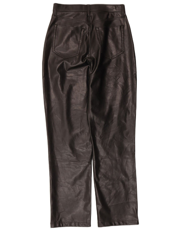 Abercrombie & Fitch Pantalones rectos de piel sintética para mujer US 8 Medium W29 L