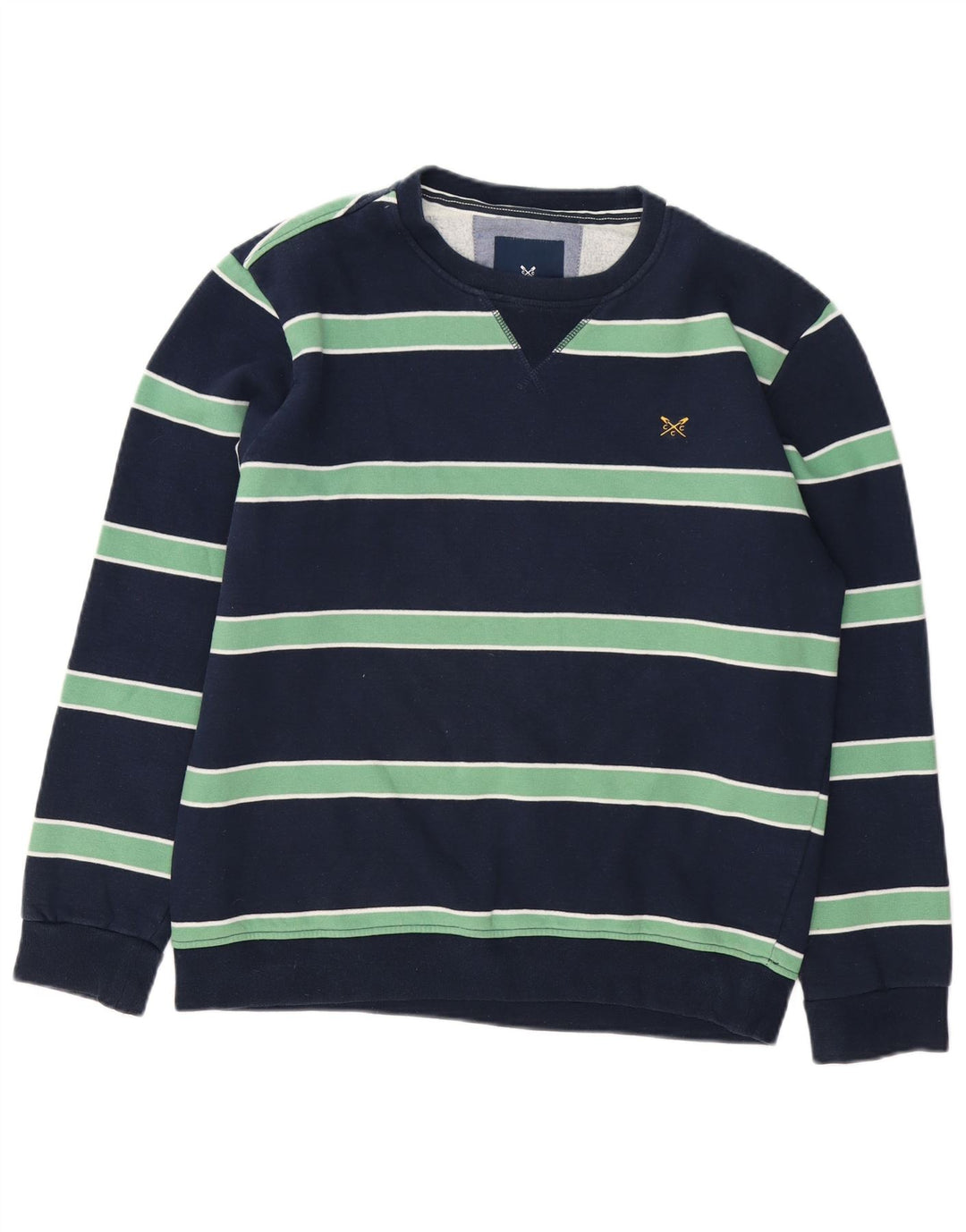 Crew Clothing Sudadera para hombre Jumper Medium Azul marino Rayas Algodón