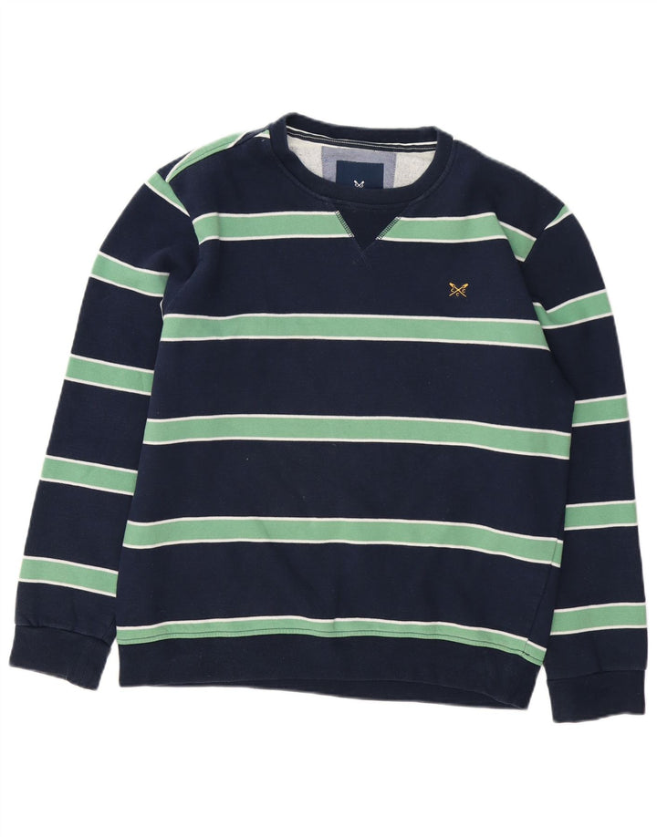 Crew Clothing Sudadera para hombre Jumper Medium Azul marino Rayas Algodón