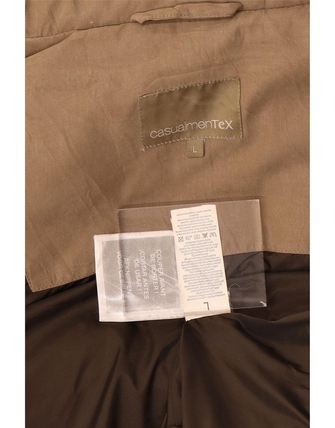 VINTAGE Chaleco acolchado para hombre Reino Unido 40 Poliéster beige grande