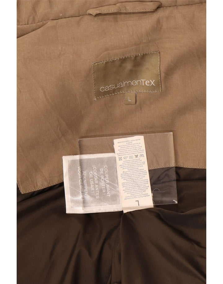 VINTAGE Chaleco acolchado para hombre Reino Unido 40 Poliéster beige grande